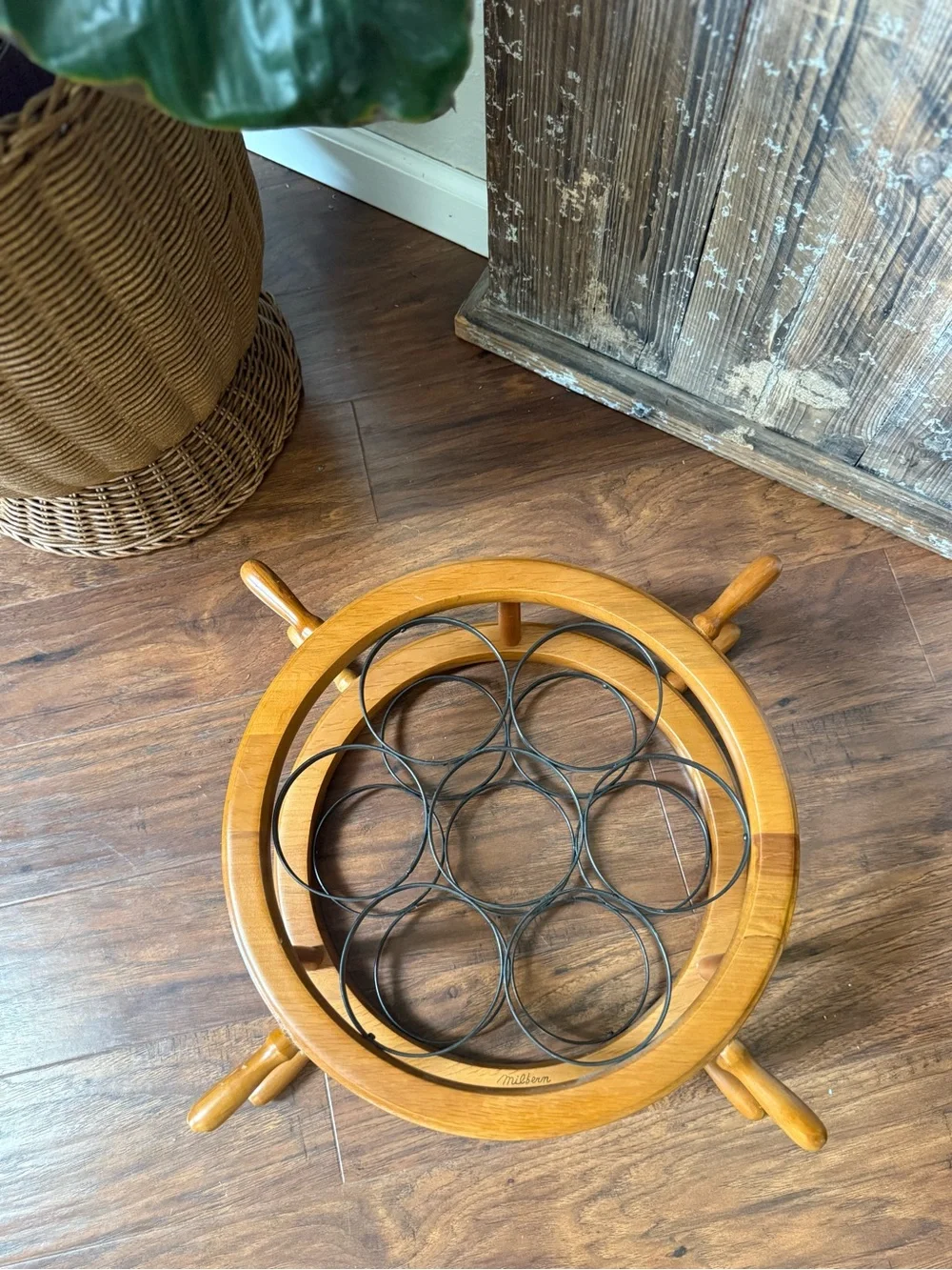 Vintage 1970s Milbern Nautical Style Wine Rack
